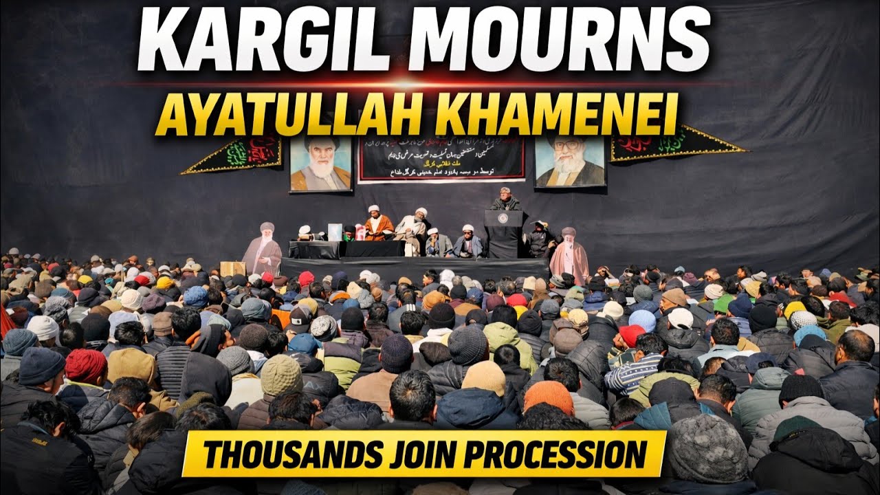 IKMT Announces Seven-Day Mourning, Grand Procession Held in Kargil for Imam Khamenei's Martyrdom