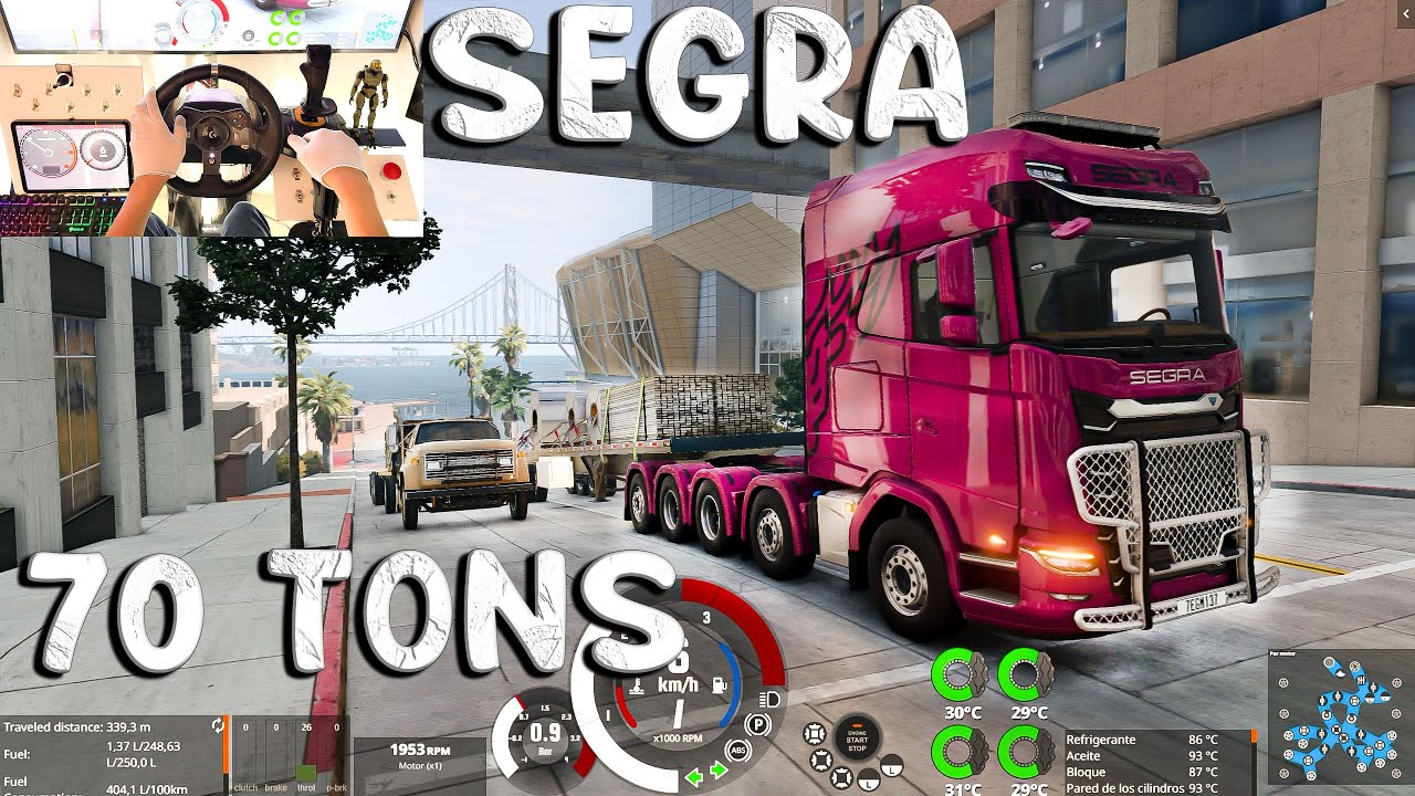 BeamNG.Drive | SEGRA truck to the rescue with 70 tons | Logitech g920 ...