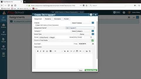 Creating a PowerSchool Assignment (Traditional)