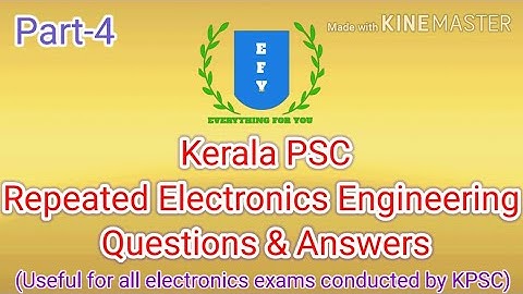 Kerala PSC - Repeated Electronics Questions and Answers - Part 4