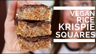 Vegan Rice Krispie Squares | 5 ingredients!