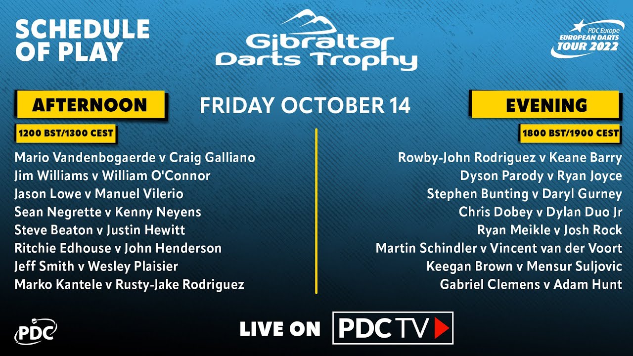 gibraltar darts trophy 2022 live