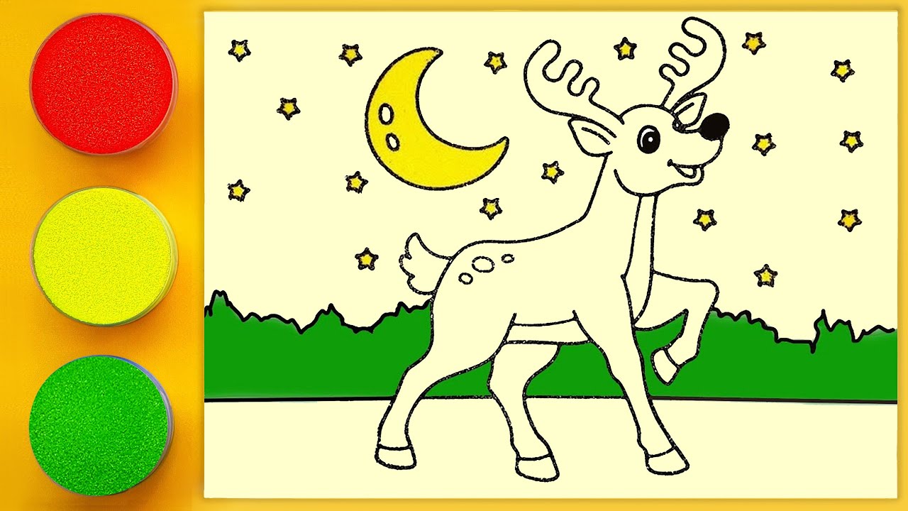 Sand painting Deer for kids and toddlers