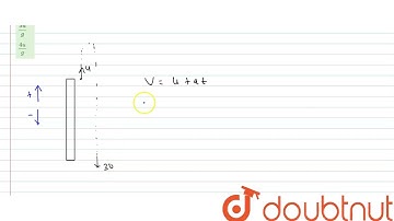 A ball is thrown vertically upward with a velocity u from the top of a tower. If it strikes the ...