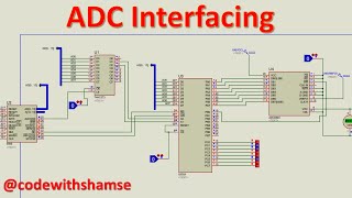 #8 Analog to Digital Conversion using 8086 and ADC0804 | 8086 Simulation in Proteus