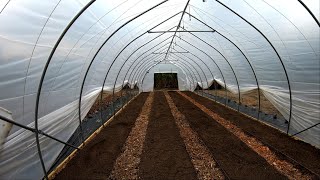 Building Beds in the Tunnel to try the Deep Compost Mulch System No Till Strategy