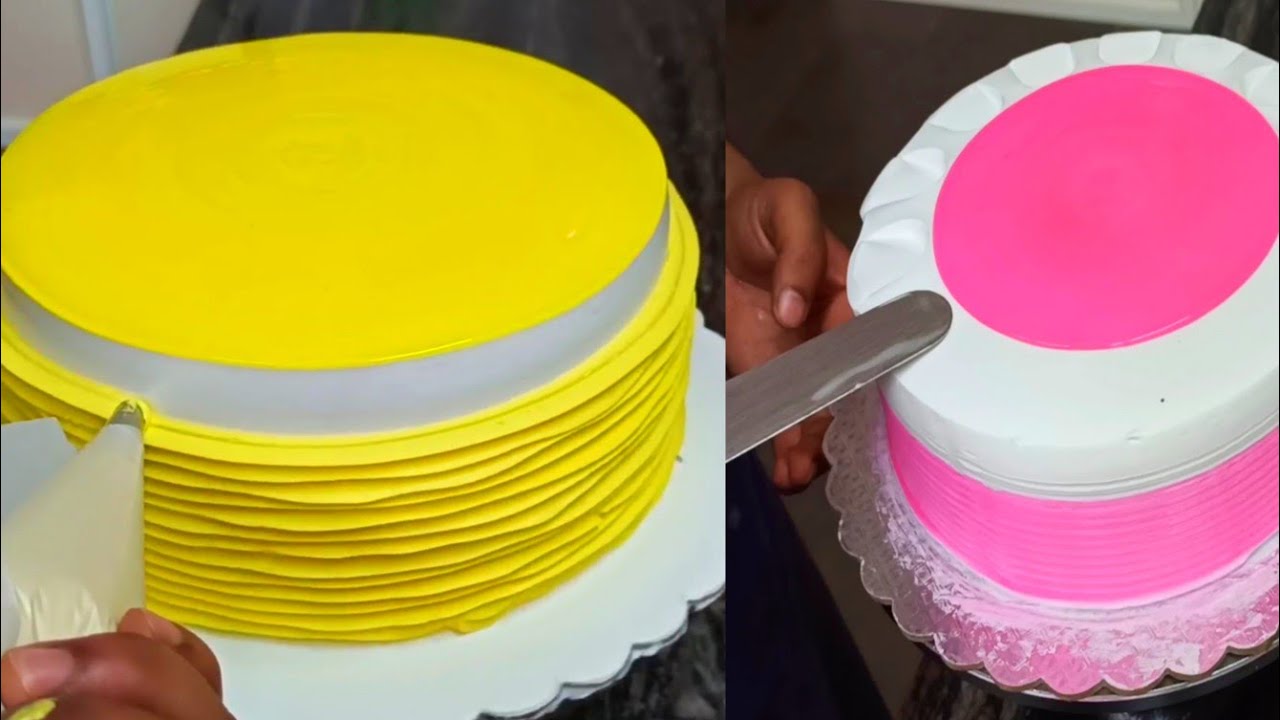 Two Simple Design Cake | Pineapple Cake Design | Sunil Cake Master