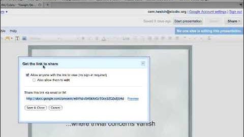 Sharing Your Google Docs Presentation