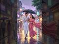 खुद भीग गया पर उसे भीगने नहीं दिया 🥺❤️ | Cute Husband Wife Status #shorts #animatedstories