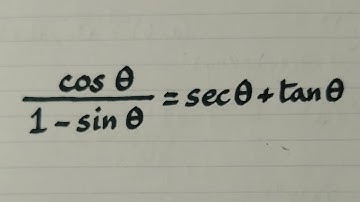 cosθ/(1-sinθ)=secθ+tanθ || Proving Trigonometric Identities