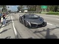 Lamborghini Veneno Driving + REVVING  BullFest 2017 at Lambo Home Lamborghini Miami