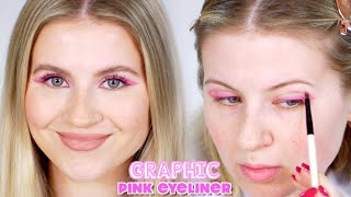Graphic Pink Eyeliner Makeup