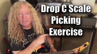 Learn Drop C Scale Guitar Picking Exercise