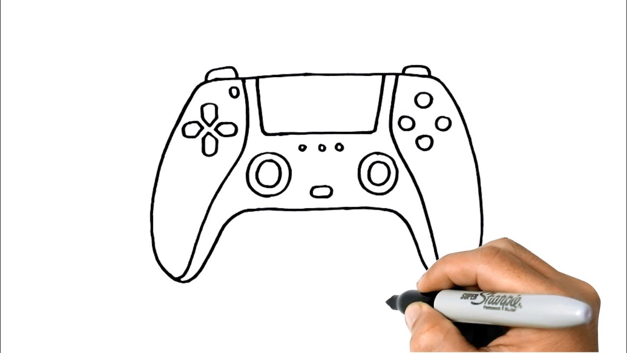 HOW TO DRAW GAME CONTROLLER  STEP BY STEP TUTORIAL 