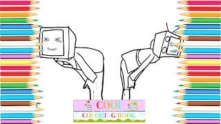 Titan TV WOMAN and TV Man Coloring Pages - Coloring Page
