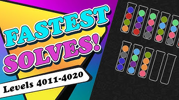 Ball Sort Puzzle Levels 4011 to 4020 Walkthrough [Fewest Moves!]