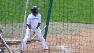 Aaron Fuller hitting at Michigan State camp