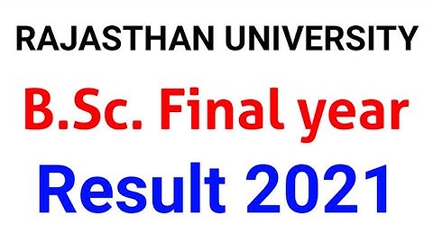 B.Sc Final Year Result 2021 Out | Rajasthan University | Praveen Sir | UG final year | RU results