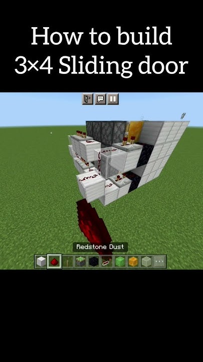 How To Make A Sliding Door In Minecraft How to build 3×4 Sliding Door Minecraft bedrock - YouTube