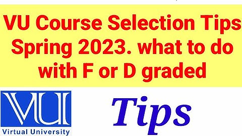 Good News VU course selection 2023 some important Tips #vu