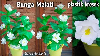 Membuat Bunga Melati dari Plastik kresek bekas ll How to make Jasmine Flowers crafting ideas