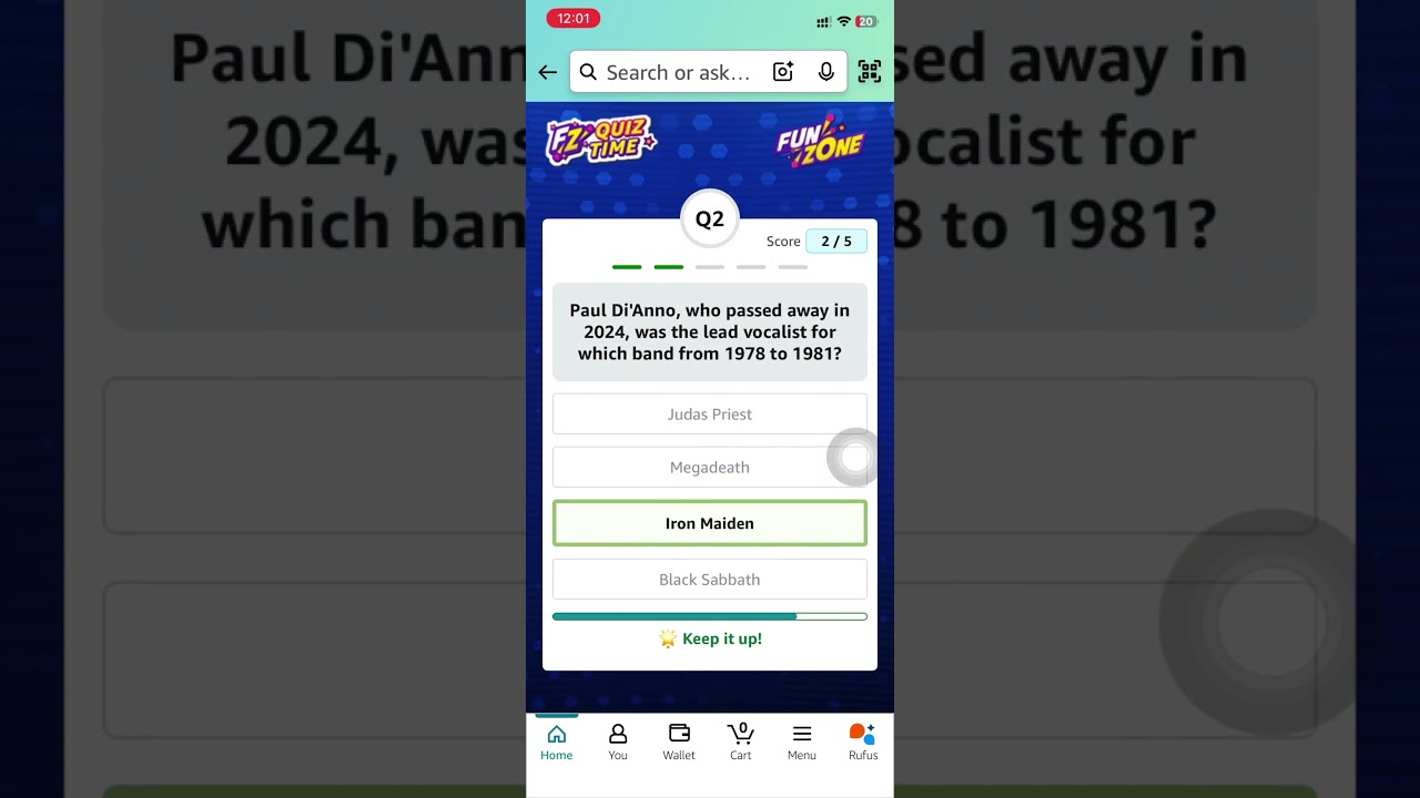 Amazon FunZone Daily Quiz Time Answers - 16 Feb 2026 all answer daily quiz