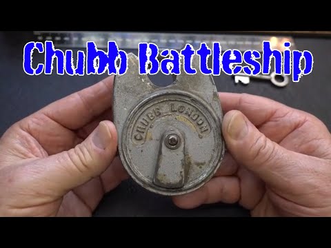 (1384) Chubb Battleship (1K11) Padlock Picked Open