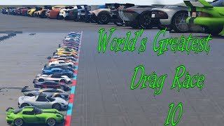 GTA 5  World's Greatest Drag Race 10 (ALL SUPER CARS) (Before Smuggler's Run DLC)
