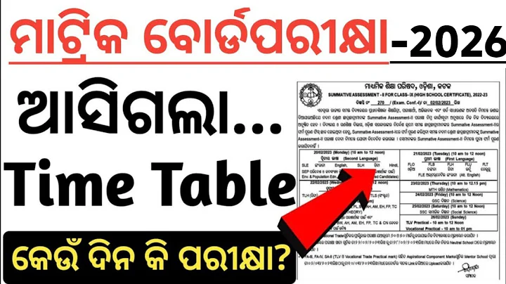 10th class board exam timetable 2026 odisha | class 10 exam timetable 2025-26 | matric exam 
