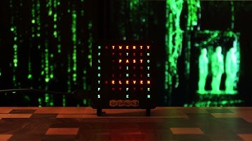 GurgleApps Word Clock - testing digital rain background and ambient light sensor