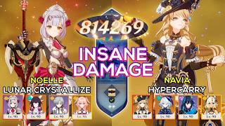 [NEW] C6 Noelle Lunar Crystallize &amp; C0 Navia Hypercarry Spiral Abyss 12 / 6.5 Genshin Impact