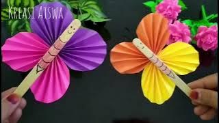 Kreasi Anak TK PAUD Kerajinan Kipas Kupu-kupu Kertas Lipat | Tema Binatang Bersayap