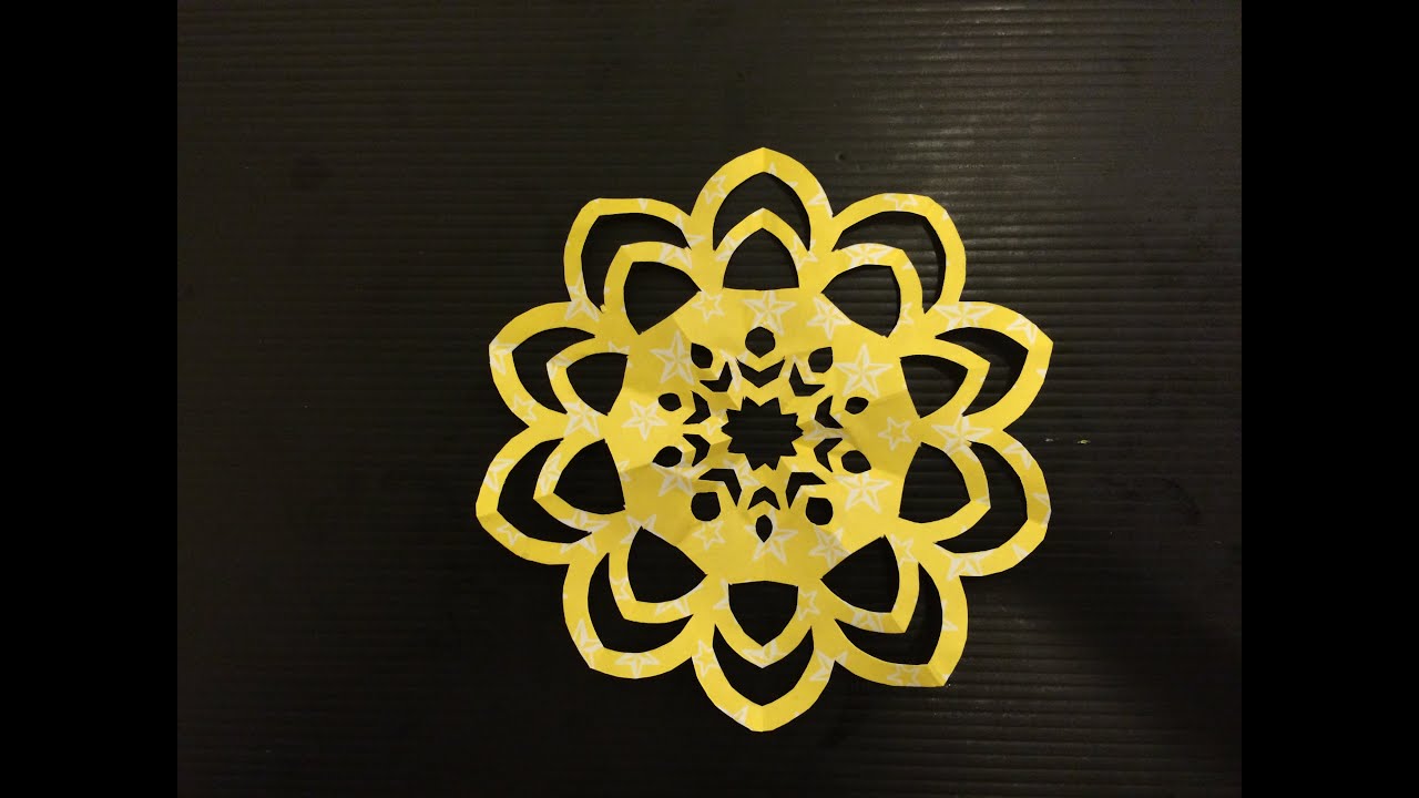 切り絵 Flower Paper Cutout Origami Youtube