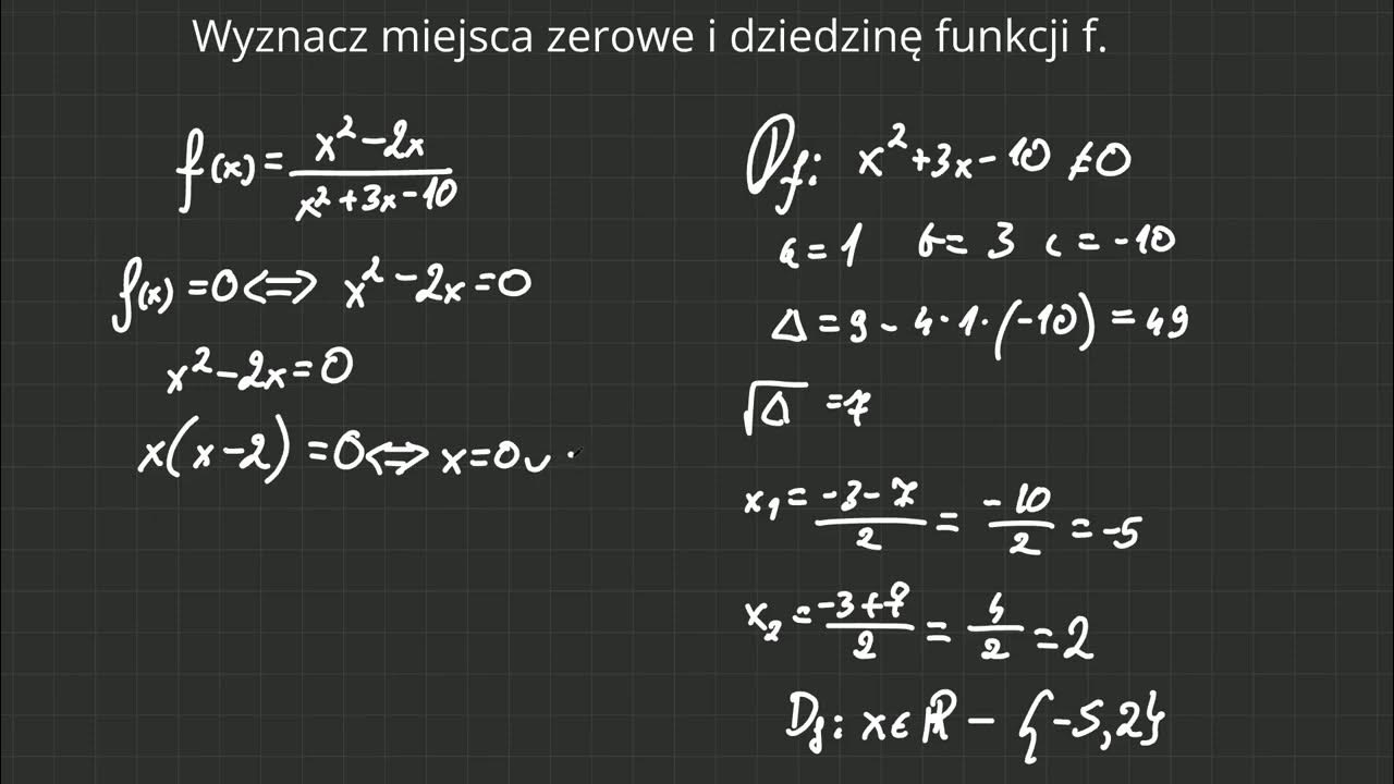 Wyznacz Dziedzinę I Miejsca Zerowe Funkcji www.youtube.com