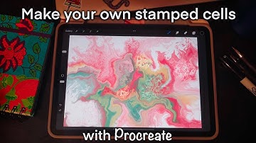 Stamped Cell Tutorial, Procreate Digital Pour Art -26 Cell Brushes #fluidart #procreate #digitalart