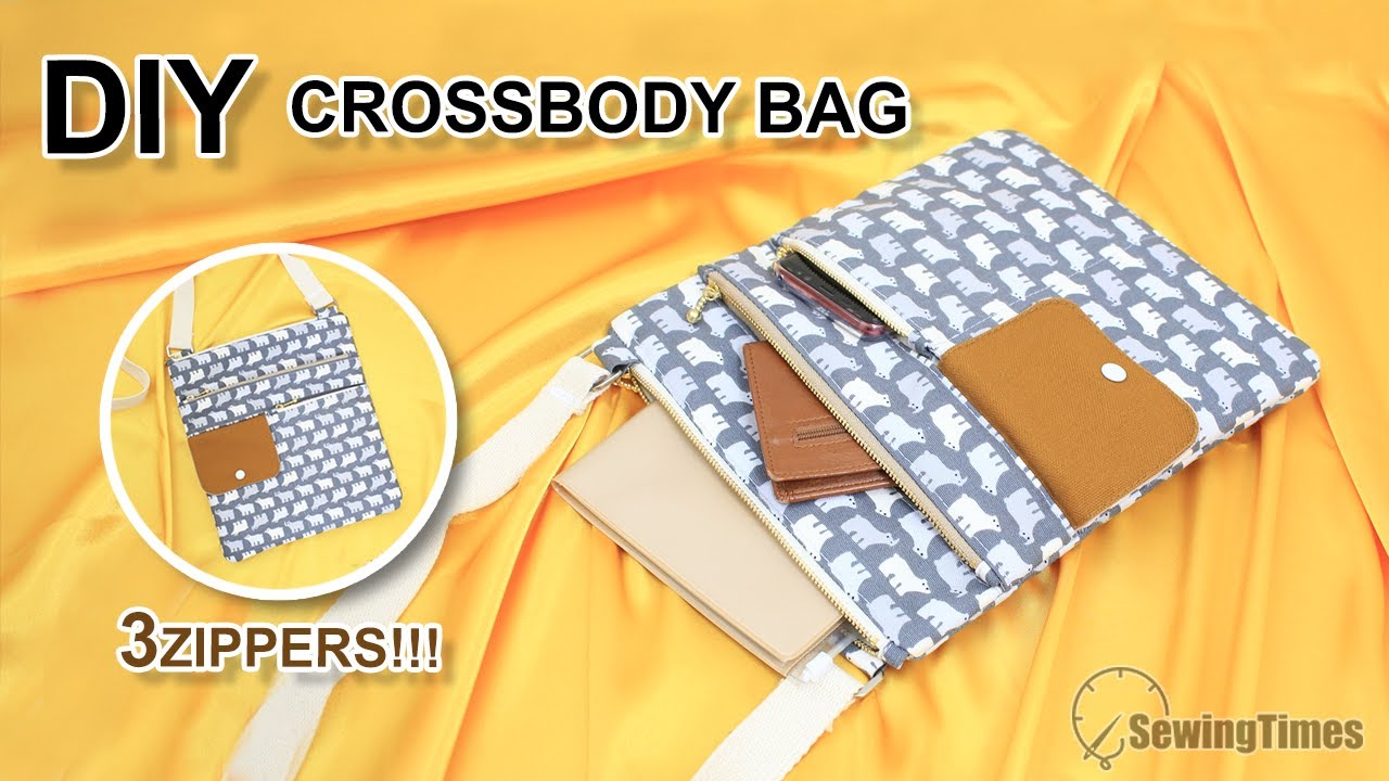 DIY TripleZip CROSSBODY BAG | Multi Pockets Hipster Bag Tutorial ...