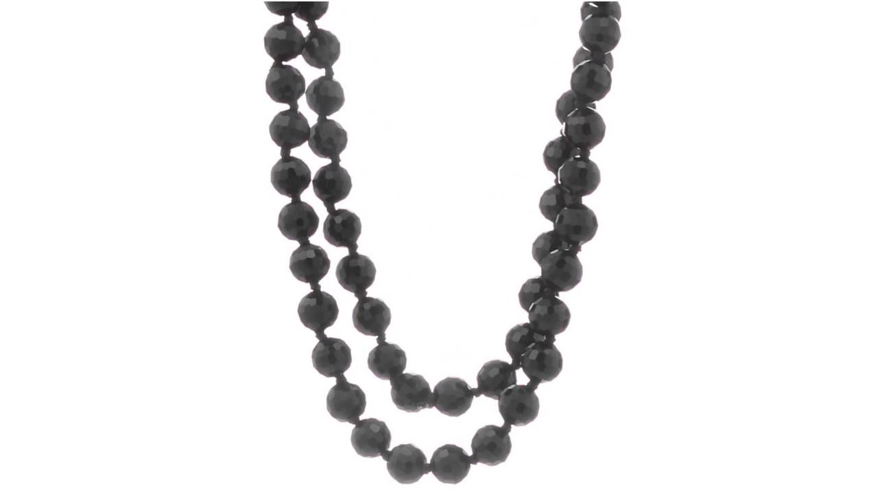 LAUREN Ralph Lauren Hide and Chic 60" Faceted Jet Necklace  SKU:8760040