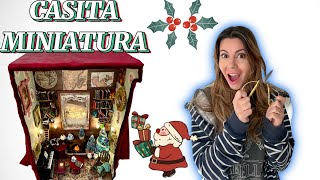 CASITA EN MINIATURA DE NAVIDAD🎄Haz una casita con caja de zapatos