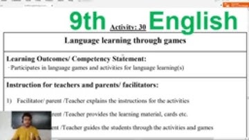 Bridge Course 9th English 30-Activity