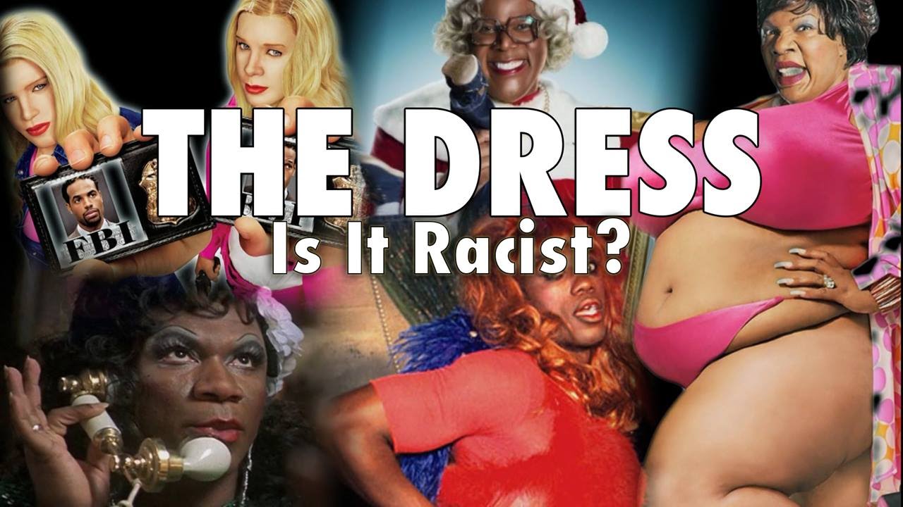 black male actors in dresses Scuba Dress in Black