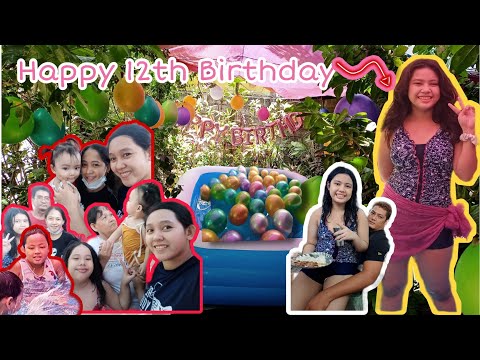 Mhiecka's 12th Birthday | DIY Birthday | Pool party | Inflatable swimming pool