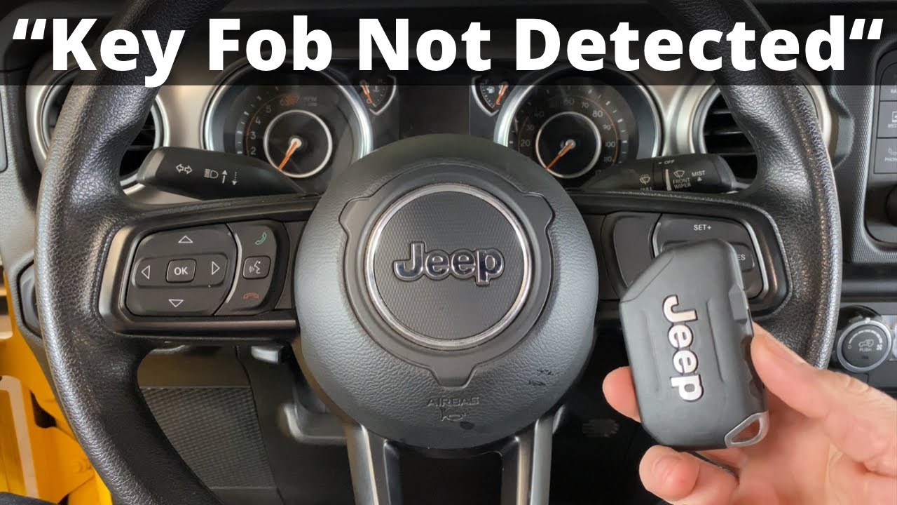 How to Start A 2018 - 2021 Jeep Wrangler With Key Fob Not Detected - Dead,  Bad, Broken Key Fob - YouTube