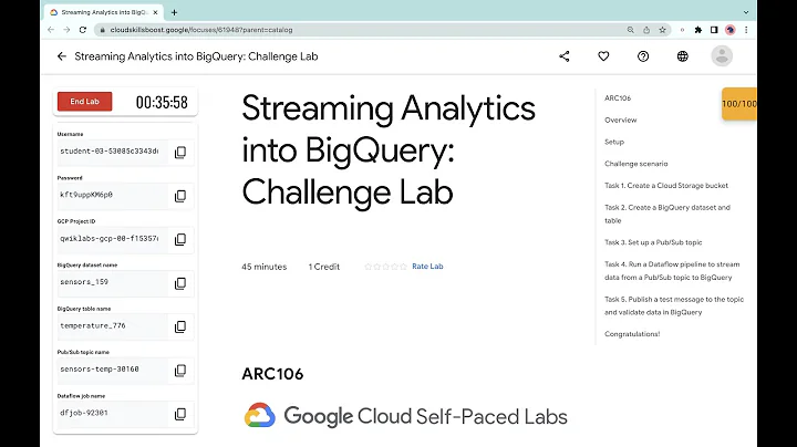Streaming Analytics into BigQuery: Challenge Lab || #qwiklabs || #ARC106 ||  [With Explanation🗣️]
