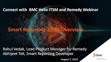 BMC Smart Reporting: Webinar - 19.02 Overview