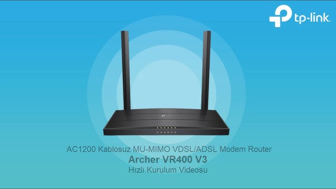 How to Configure TP-LINK Archer VR400 v1 AC1200 Wireless VDSL/ADSL Modem  Router - YouTube
