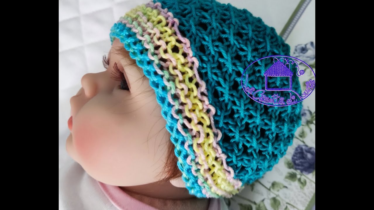 Cappellino Baby Fiocco ai Ferri 1 - YouTube