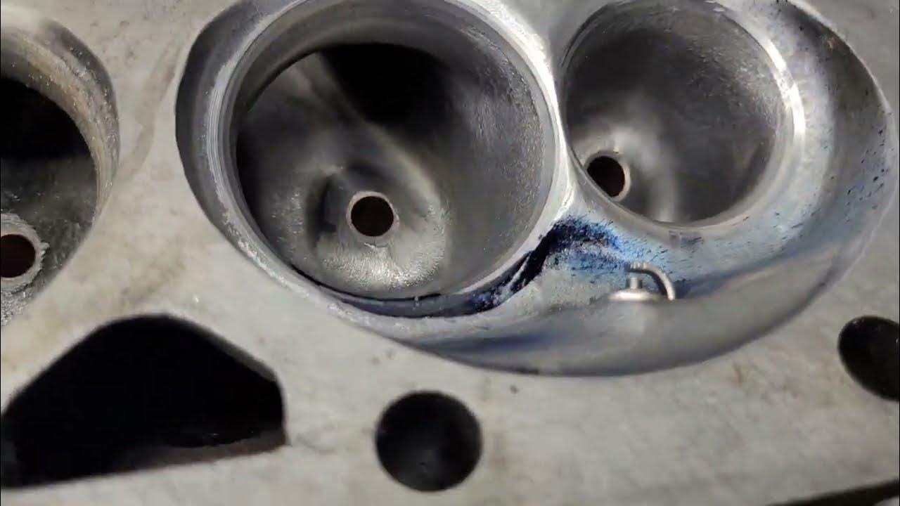 Chevy bowtie cylinder heads 034 fourth cut intake and exhaust porting