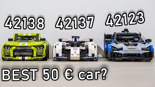 LEGO Ford Mustang vs LEGO Porsche X99 vs LEGO McLaren Senna | LEGO 42138 vs LEGO 42137 vs LEGO 42123