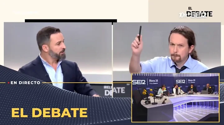 Pablo Iglesias y Santiago Abascal y su discusin so...