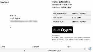 ALT5 Sigma Pay Demo | Integrated Crypto Payments for Institutions and Merchants